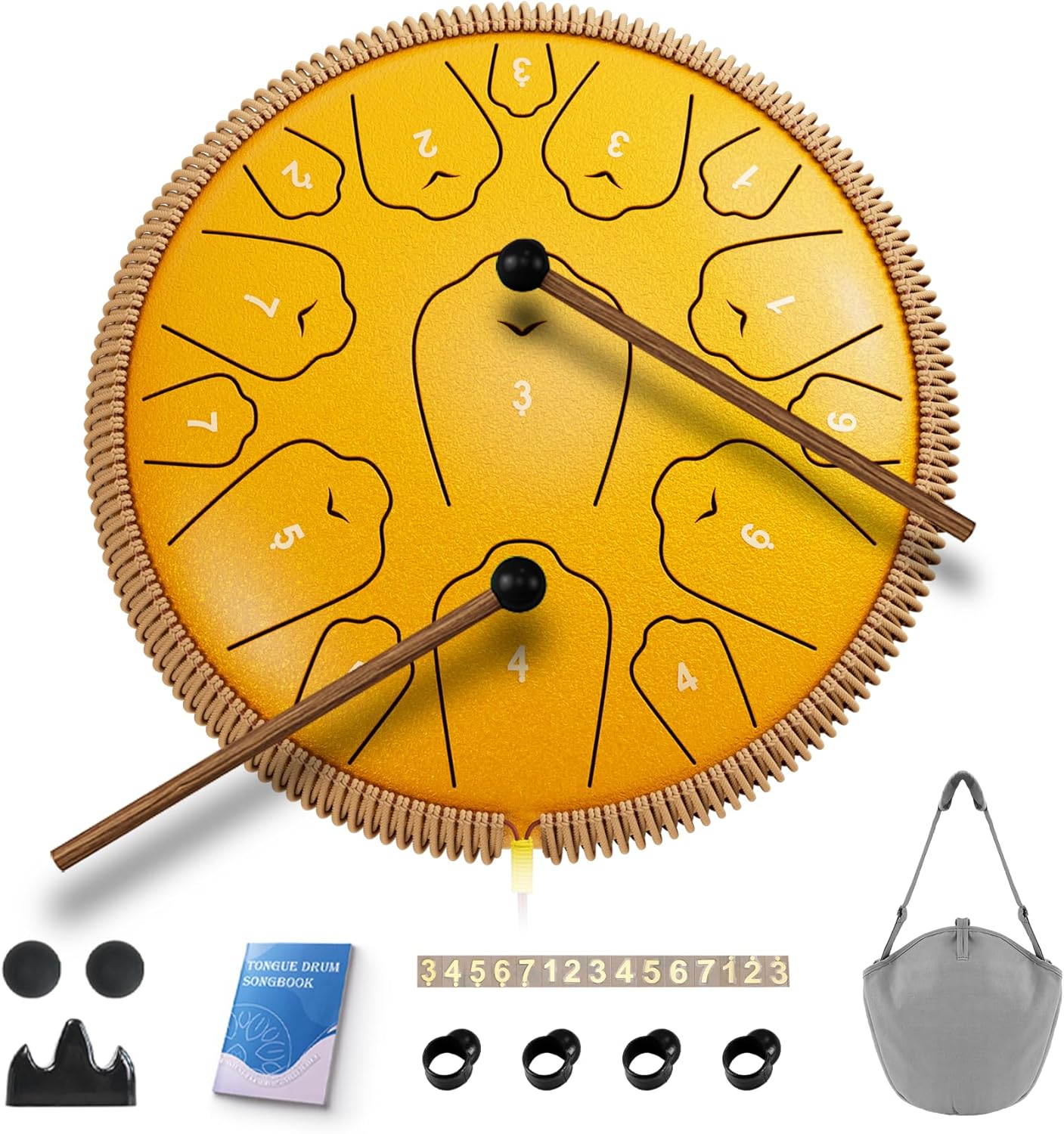 Steel Tongue Drum 13 Inch 15 Notes for Soothing Melodies