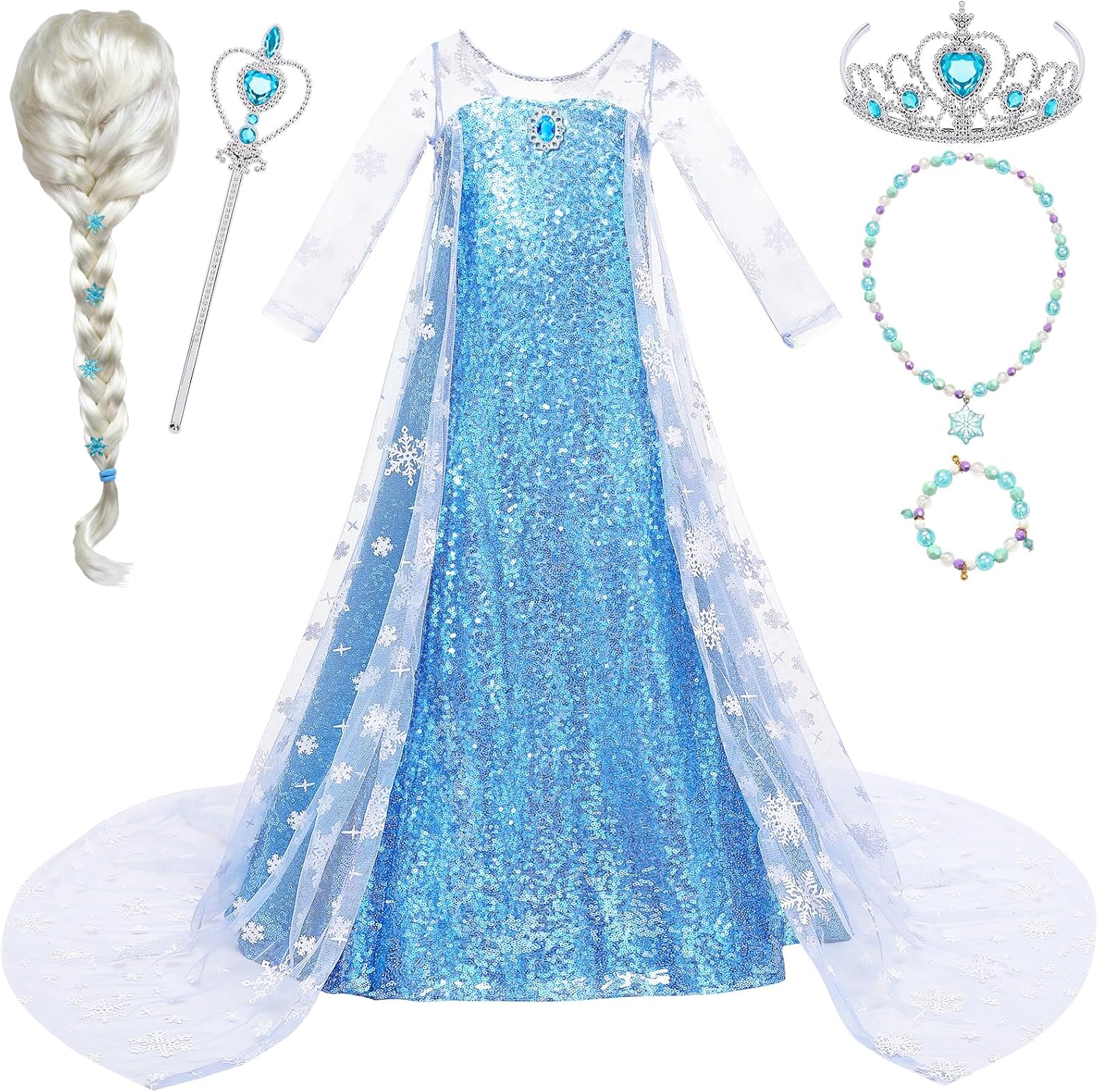 G.C Girls Princess Dress Costume Set with Wig and Accessories
