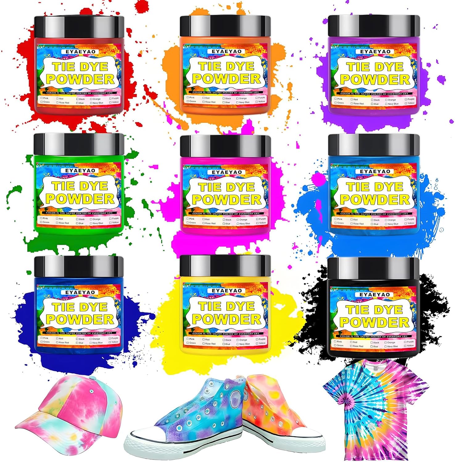 Vibrant Tie Dye Powder Set for Creative DIY Projects and Gifts
