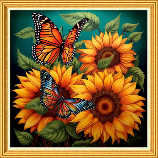 Foxhool Stamped Cross Stitch Kits for Beginners - Sunflower