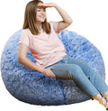 Fluffy Bean Bag Chair 3FT Round Memory Foam Filled Bean Bag - Soft