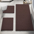 Bathroom Rug Mat Set 3 Piece Chenille Bath Mats - Ultra Soft, Non-Slip
