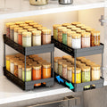 Pull Out Spice Rack Organizer for Cabinet - 2 Pack Slide Out Spice