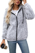 Womens Fleece Jacket Fall Winter Full Zip Sherpa Coat (Style XJVF)