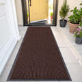 Front Door Mat 47x23 Brown - Low Profile Waterproof Entrance Rug