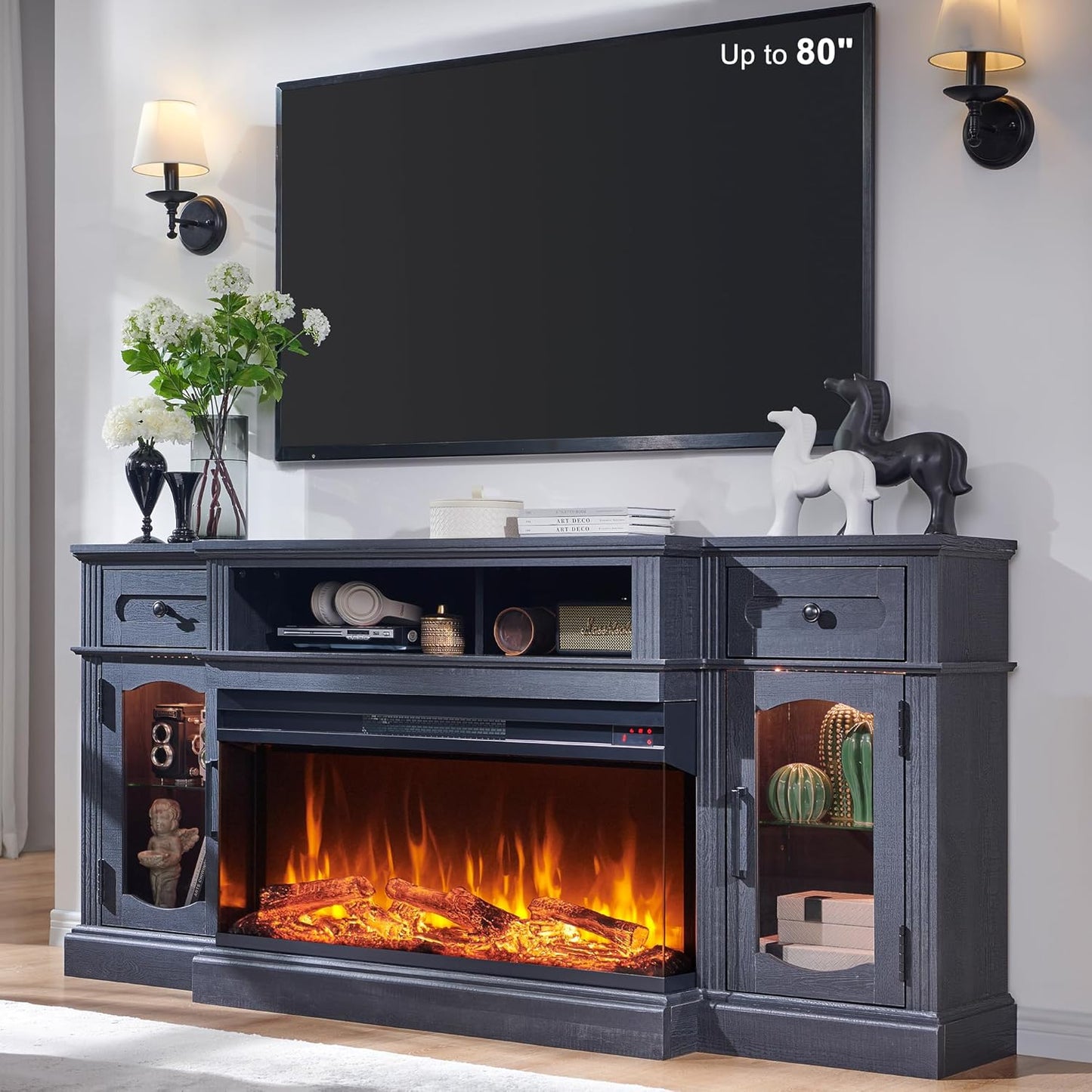 70 Electric Fireplace TV Stand - Cozy Entertainment