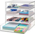 STORi Chloe Space-Saving Clear Drawer Organizer (4 Wide Drawers)
