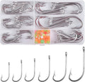 Fishing Hooks Saltwater J Hooks 130pcs Kit - Extra Strong Long Shank