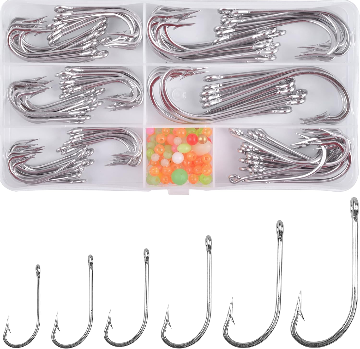 AGOOL Stainless Steel Fishing Hooks - Extra Strong for Saltwater Fishing