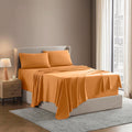 Queen Microfiber Sheet Set Light Orange - 4 Piece Ultra-Soft