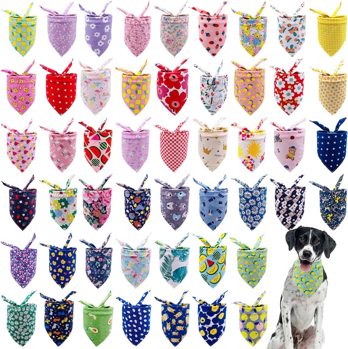 50PCS Large Dog Bandanas for Extra Large Dogs - Stylish & Fun