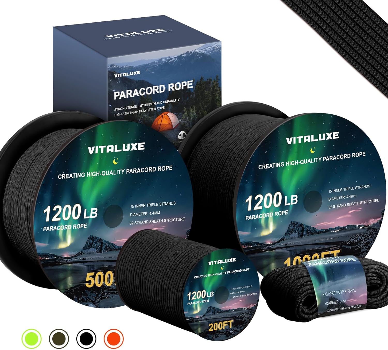 1200lb Paracord Rope for Survival Gear and Outdoor Adventures