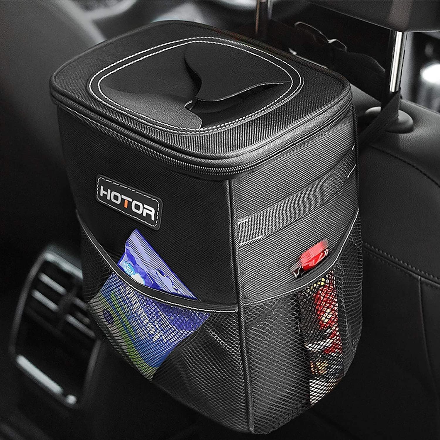 HOTOR Car Trash Can - 100% Leak-Proof & Multipurpose, 2 Gallons