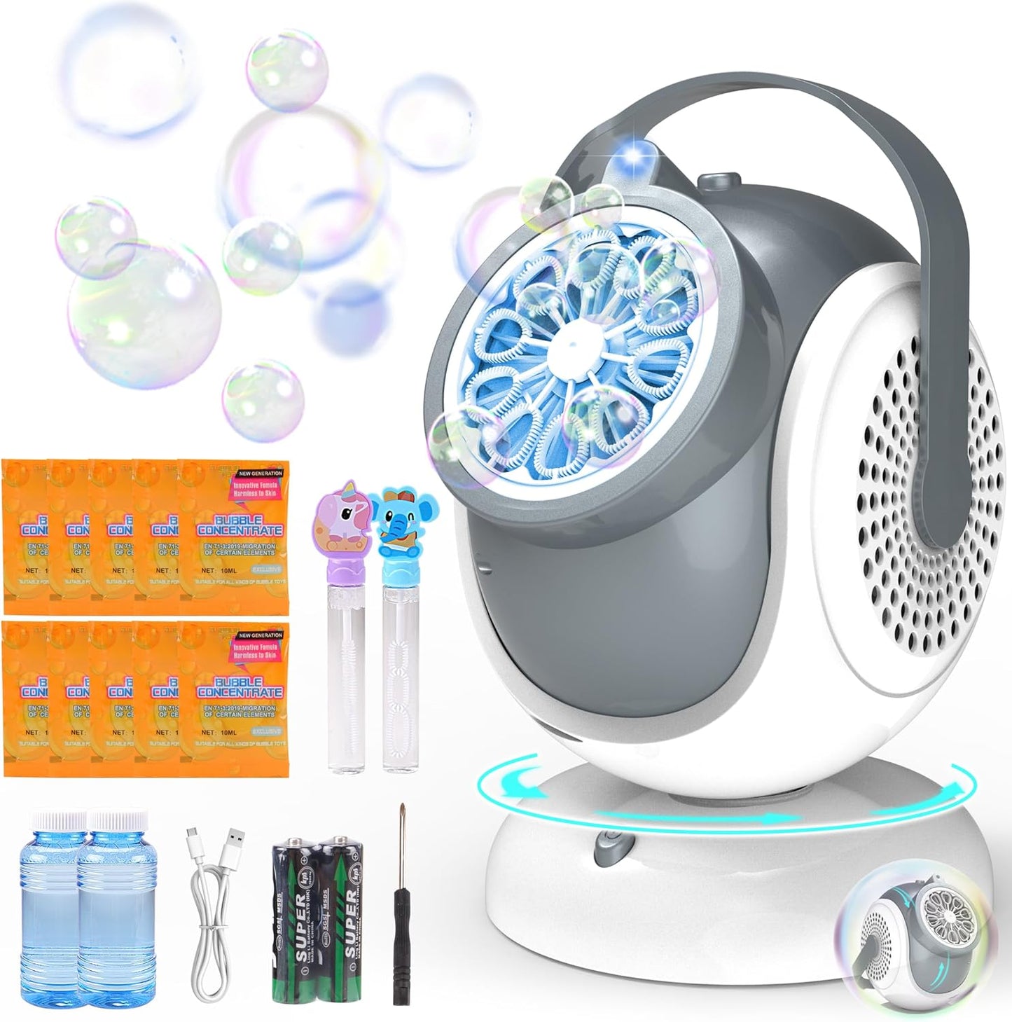 Big Bubble Machine for Kids - Automatic Bubbles Blower Fun