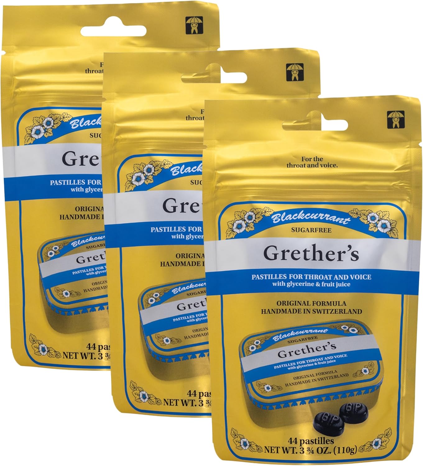 GRETHER'S Sugarfree Blackcurrant Pastilles for Dry Mouth Relief