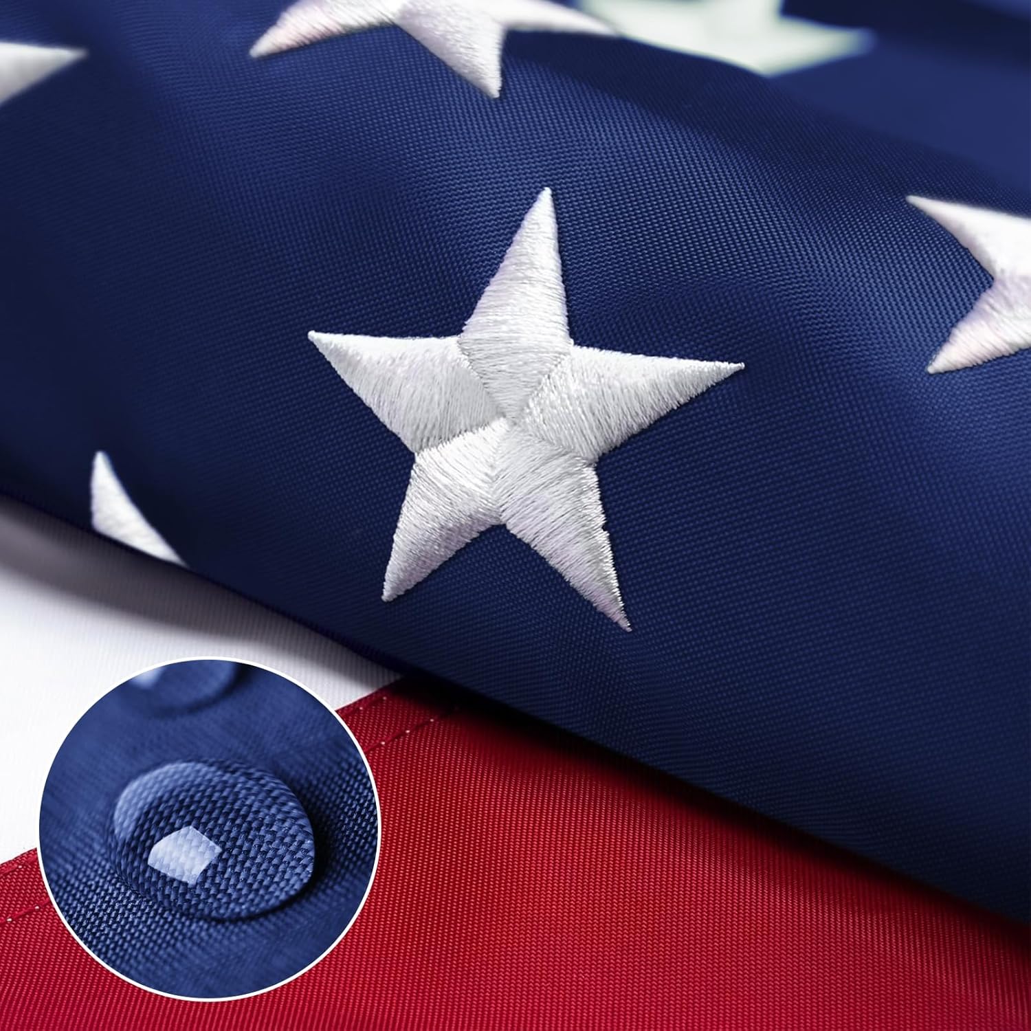 Durable 5x8 FT American Flag with Embroidered Stars and Grommets