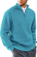 Men's Quarter-Zip Slim Fit Mock Neck Pullover - Business Casual