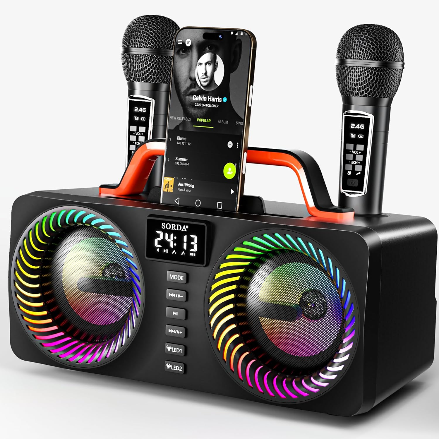 Karaoke Machine for Adults & Kids with Wireless Microphones
