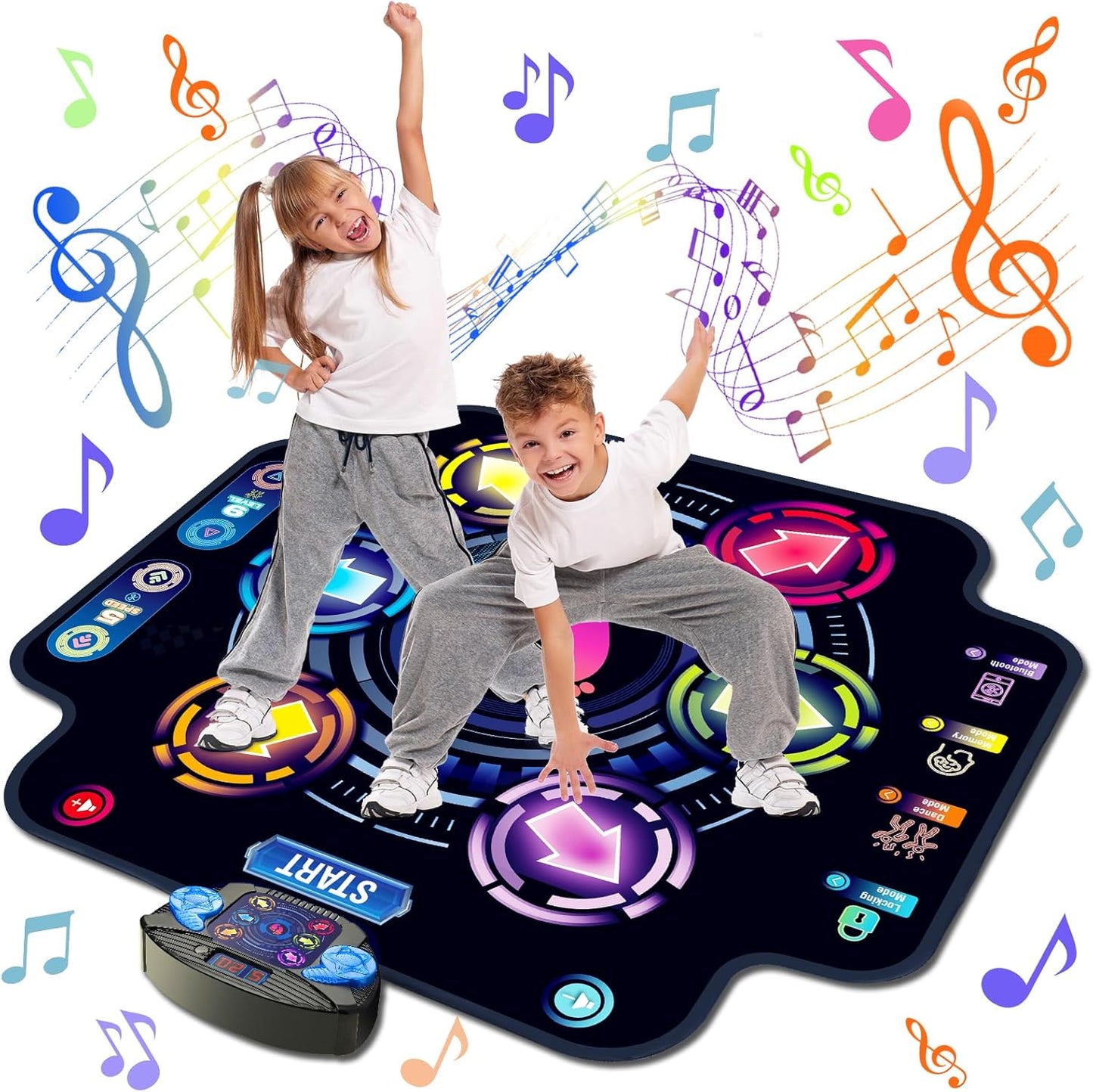 Upgraded Dance Mat for Kids with Bluetooth and Light-up Features