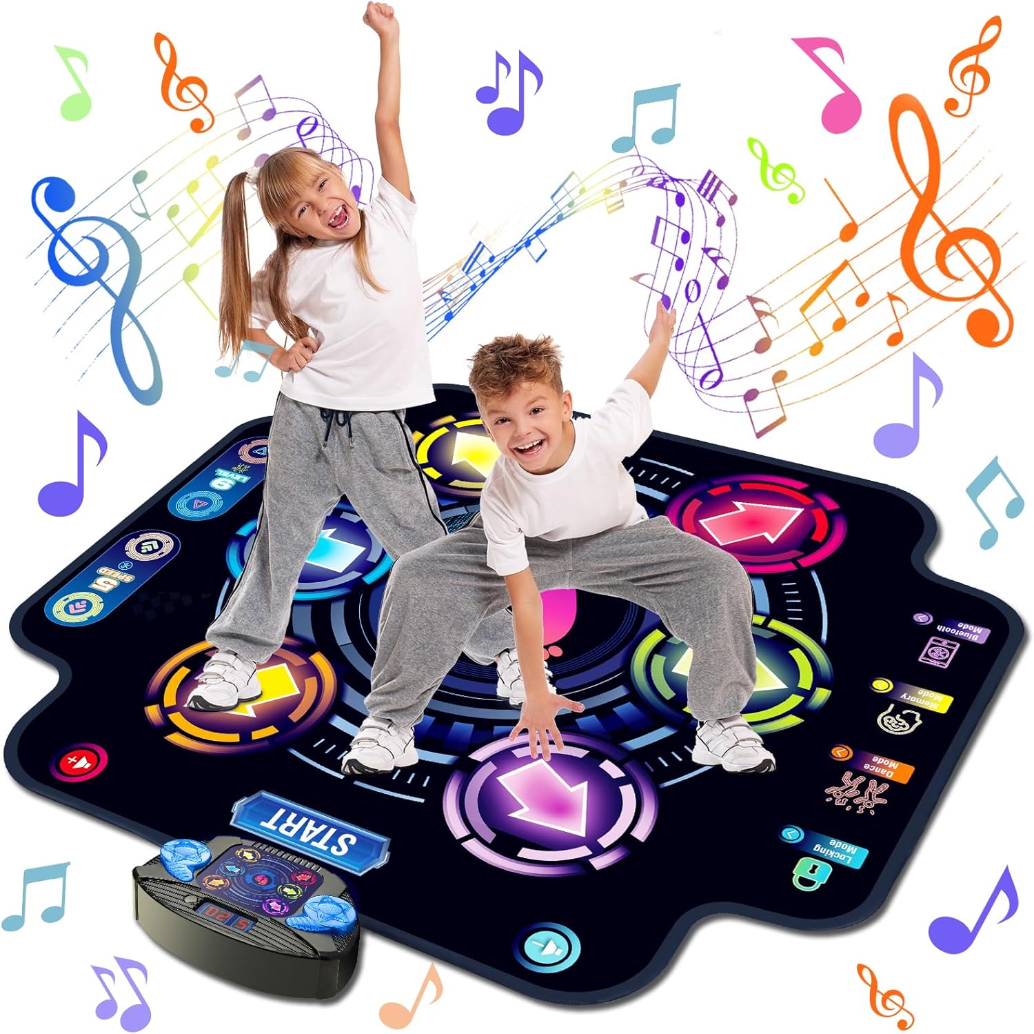 Upgraded Dance Mat for Kids with Bluetooth and Light-up Features