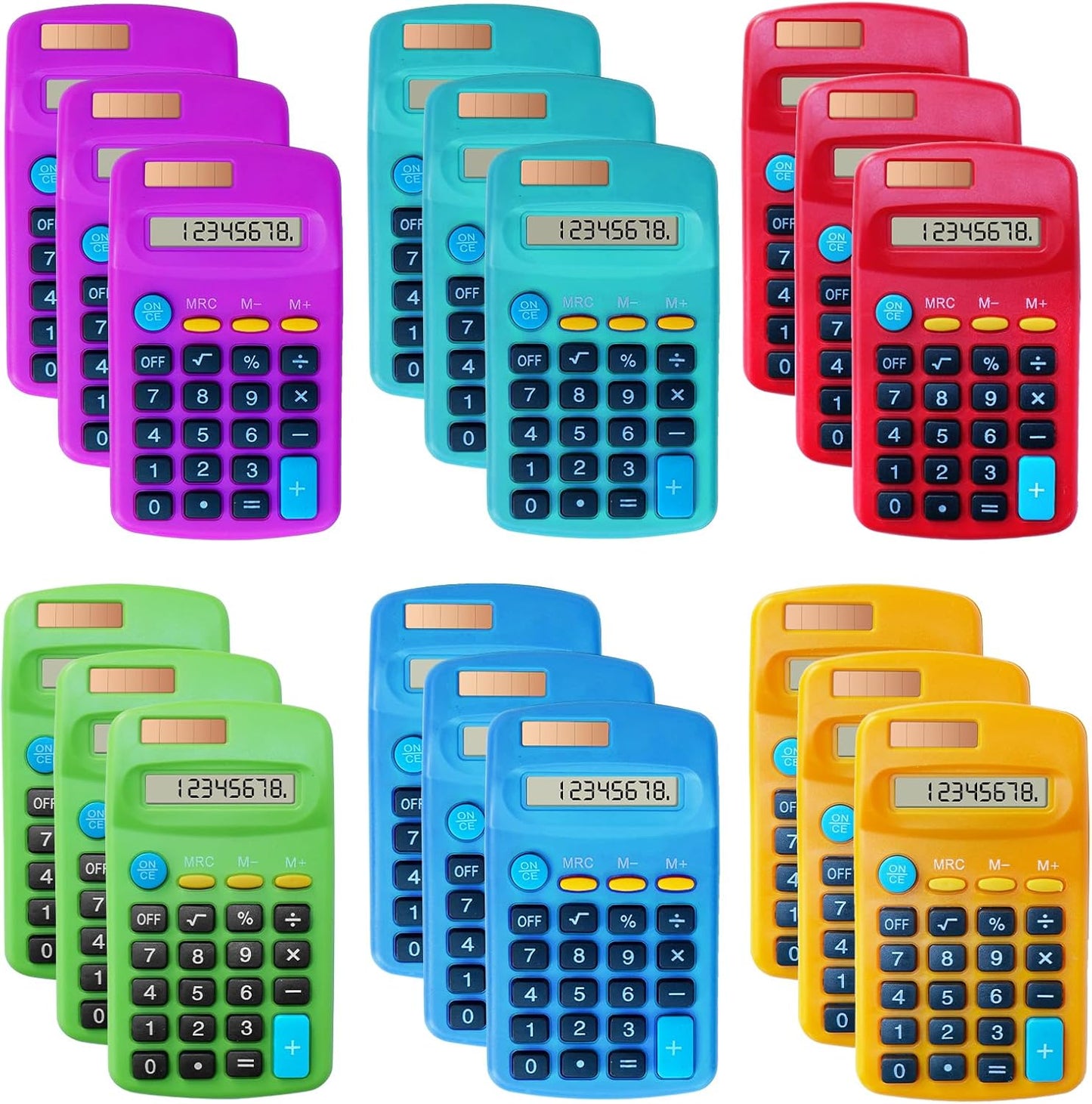 Bulk Mini Calculators: Solar Powered, Ideal for Students & Office
