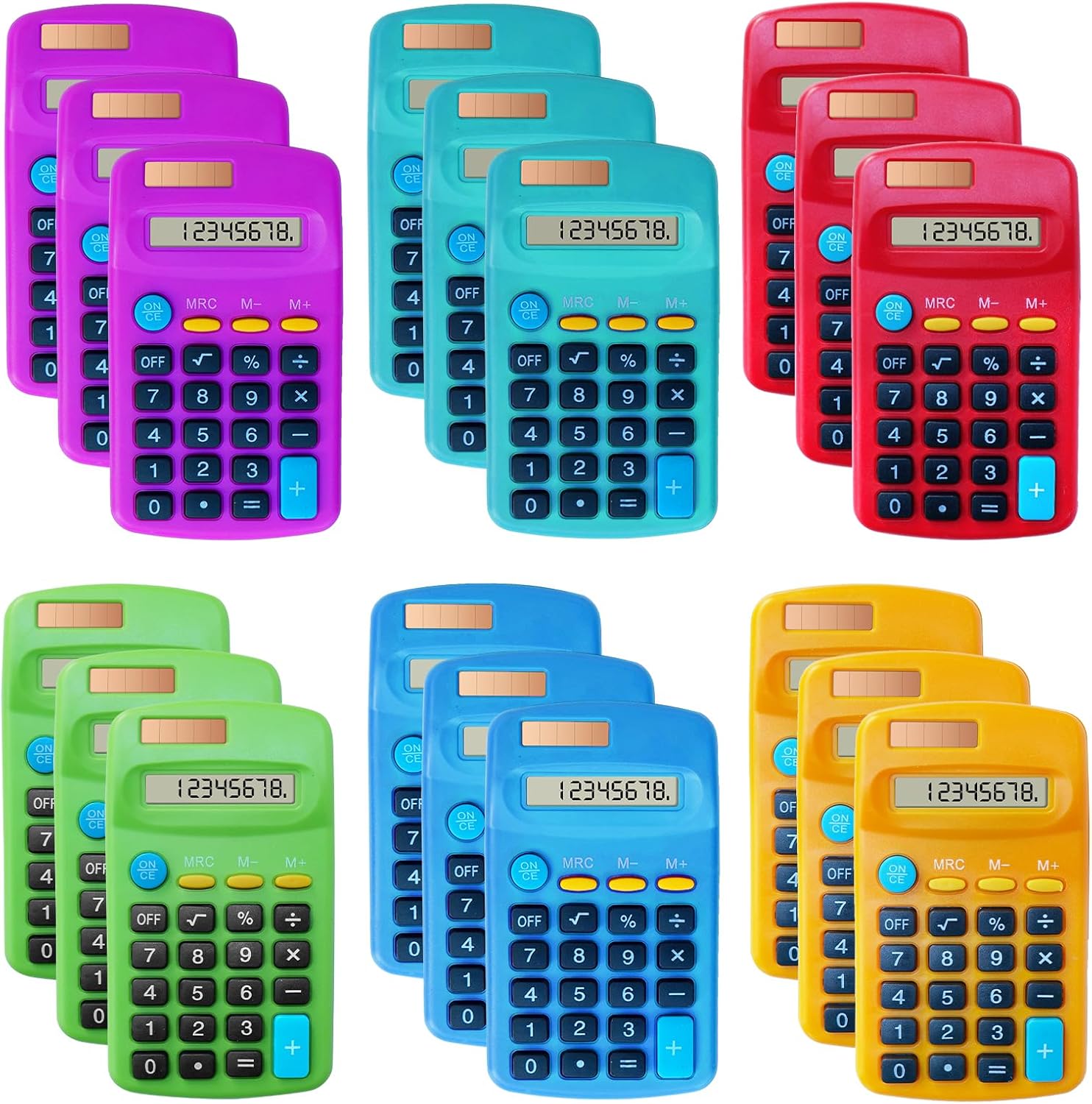 Bulk Mini Calculators: Solar Powered, Ideal for Students & Office