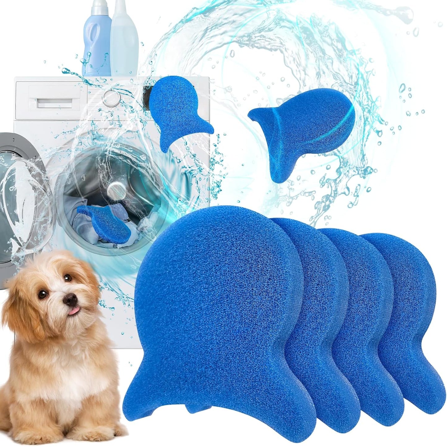 4 Pack Pet Hair Remover for Laundry - Nontoxic & Reusable!