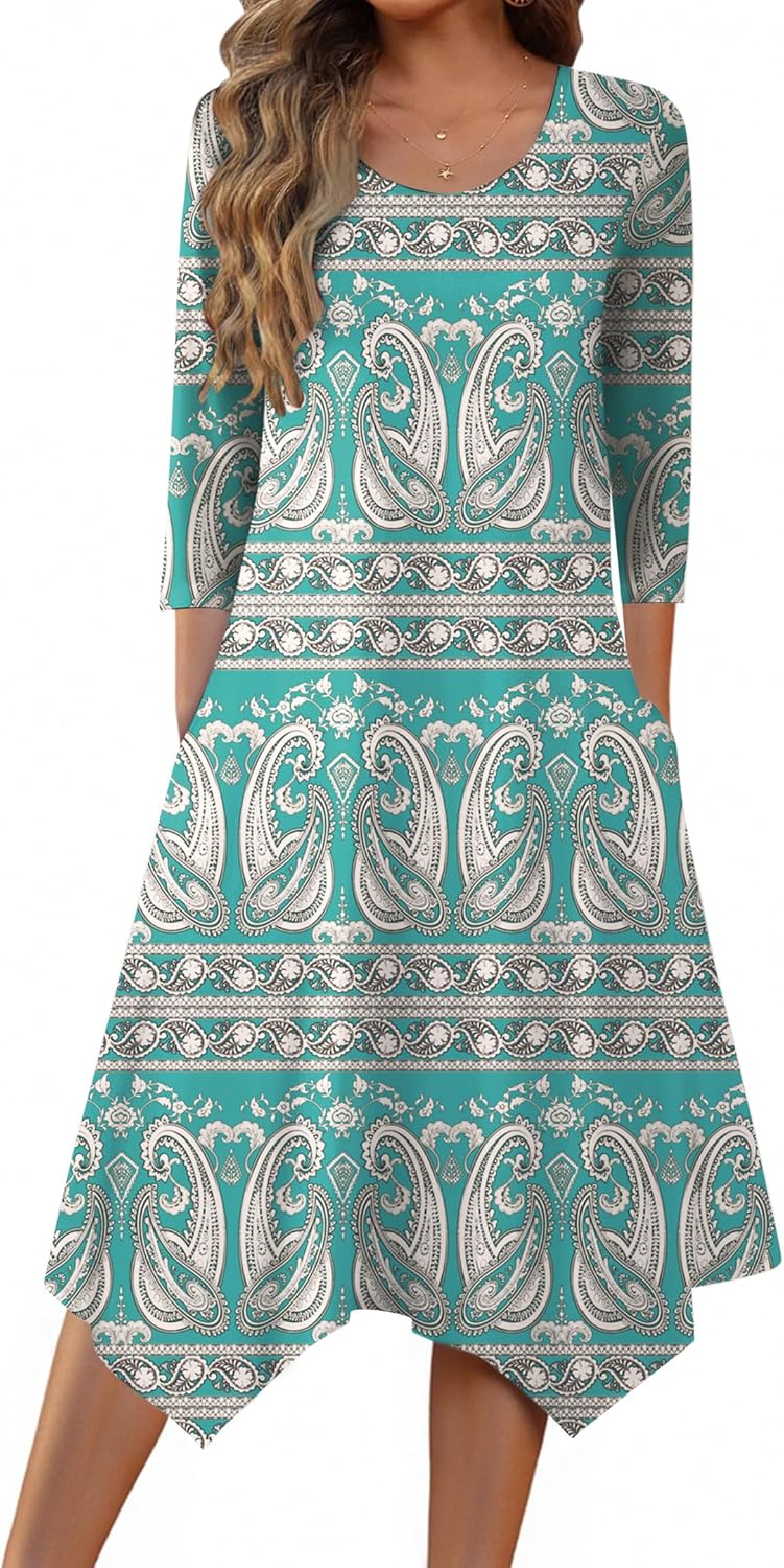 Elegant A Line Midi Dress with Pockets for Women 2025