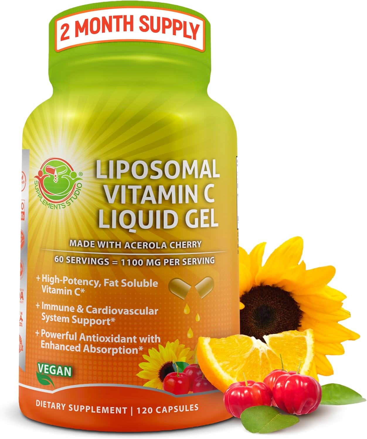 Liposomal Vitamin C Liquid Gel Capsules for Immune Support