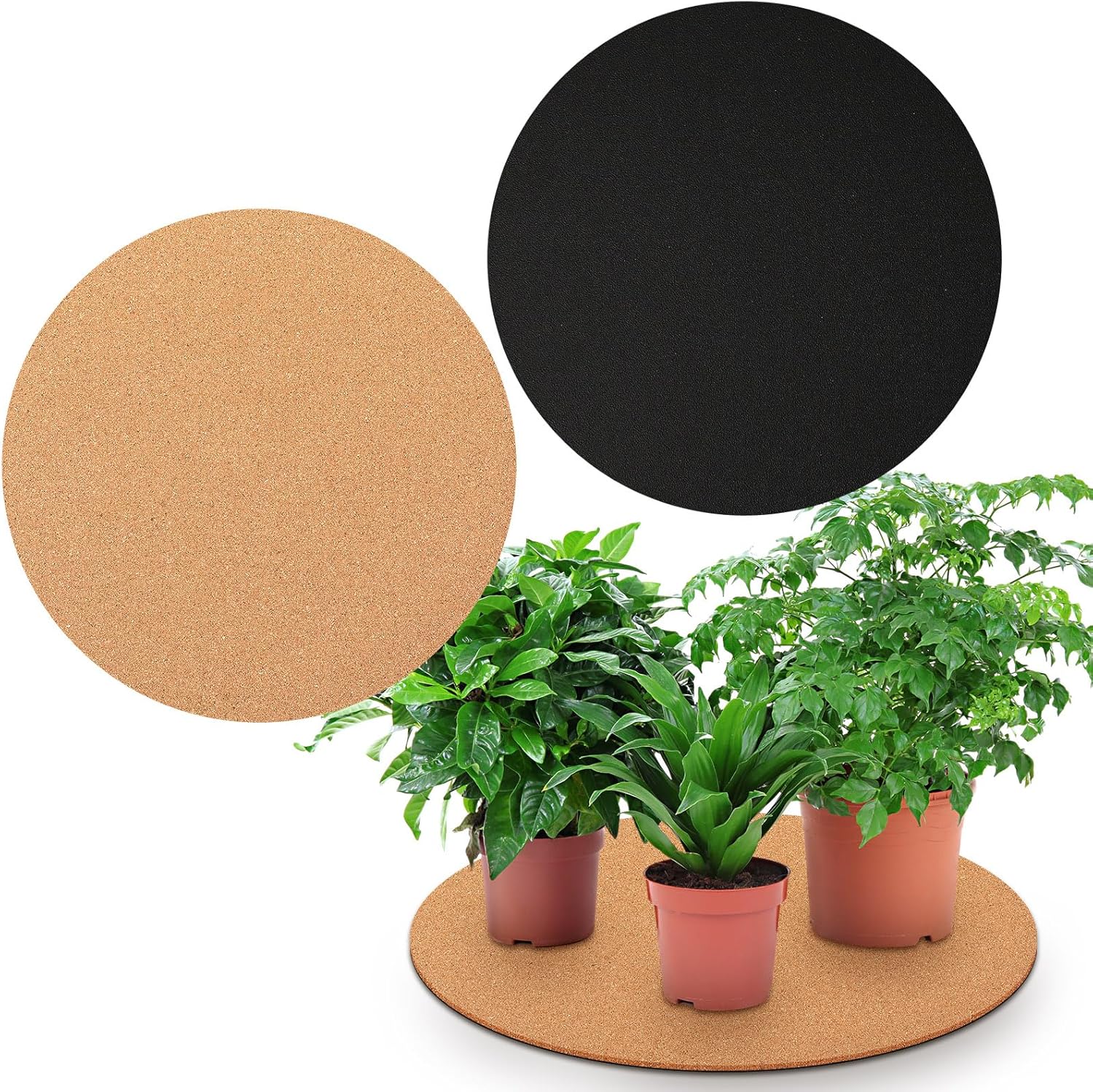 Large 18 Inch Cork Plant Coasters for Indoor Plant Protection