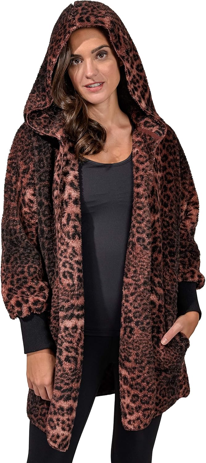 Cozy Sherpa Hooded Cardigan w/ Pockets
