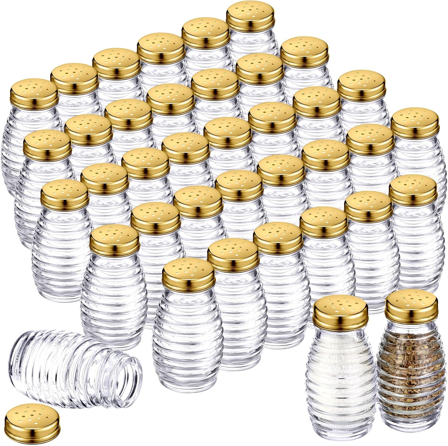 Bokon 48 Pack Glass Salt Shakers for Kitchen and Events