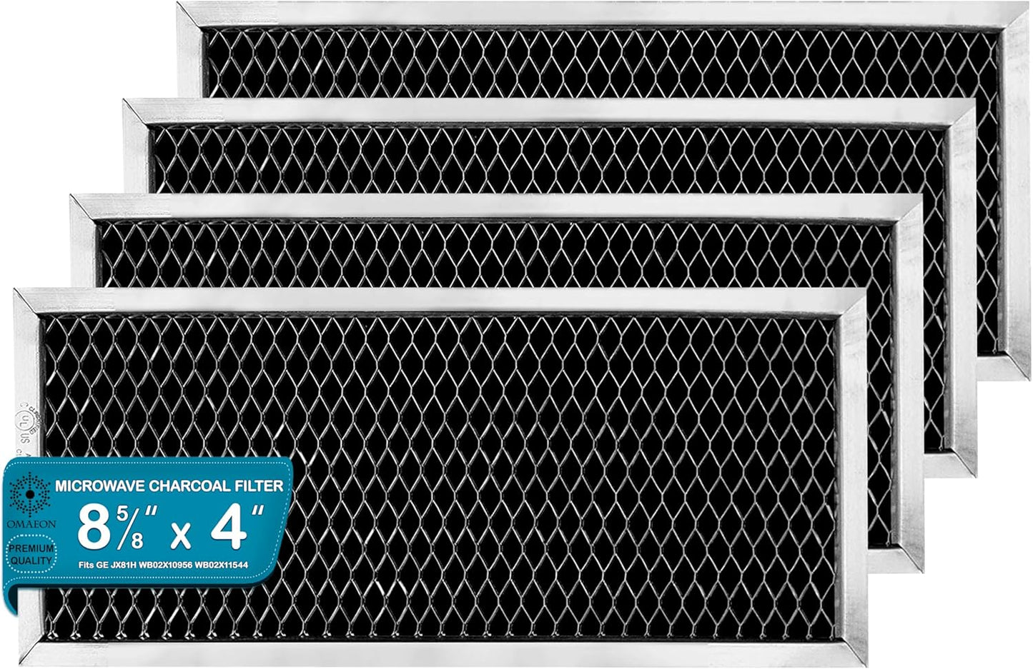 GE Microwave Charcoal Filter 4-Pack by Omaeon