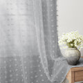 Guken Sheer Curtains 84 in Length 2 Panels Set - Light Filtering Pom