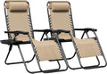 Zero Gravity Chairs Set of 2 Adjustable Recliners - Cream Comfort