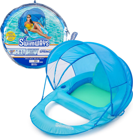 SwimWays Spring Float Premium Recliner with Canopy for Relaxing