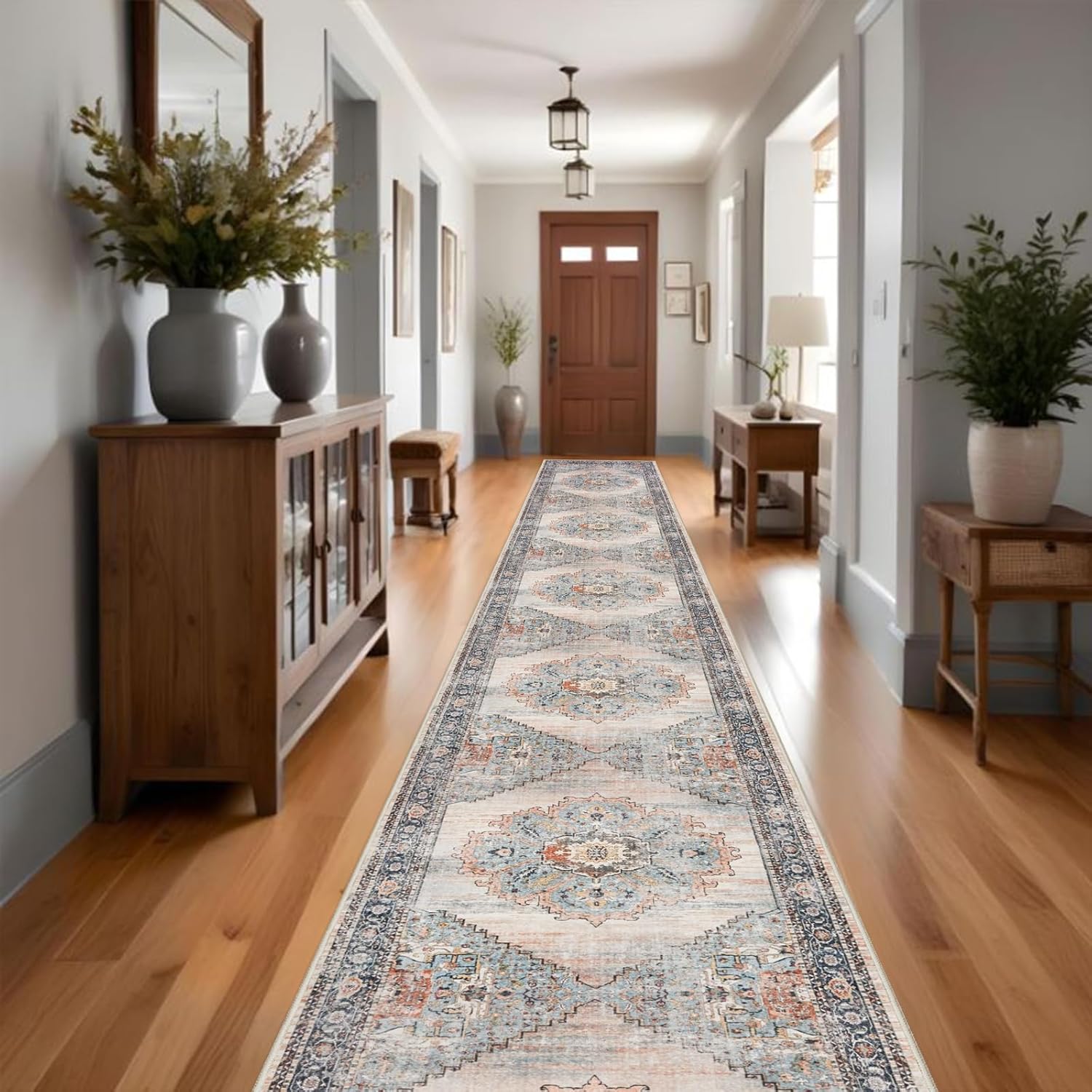 Washable Runner Rug 3x20 for Hallway and Kitchen Use
