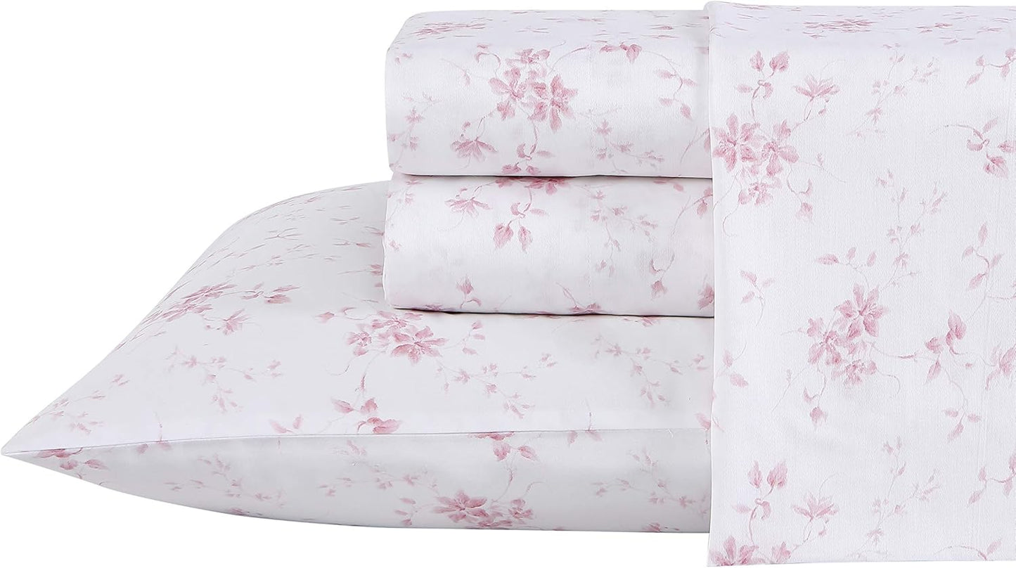Laura Ashley Home Queen Sheets - Soft Sateen Cotton Bedding