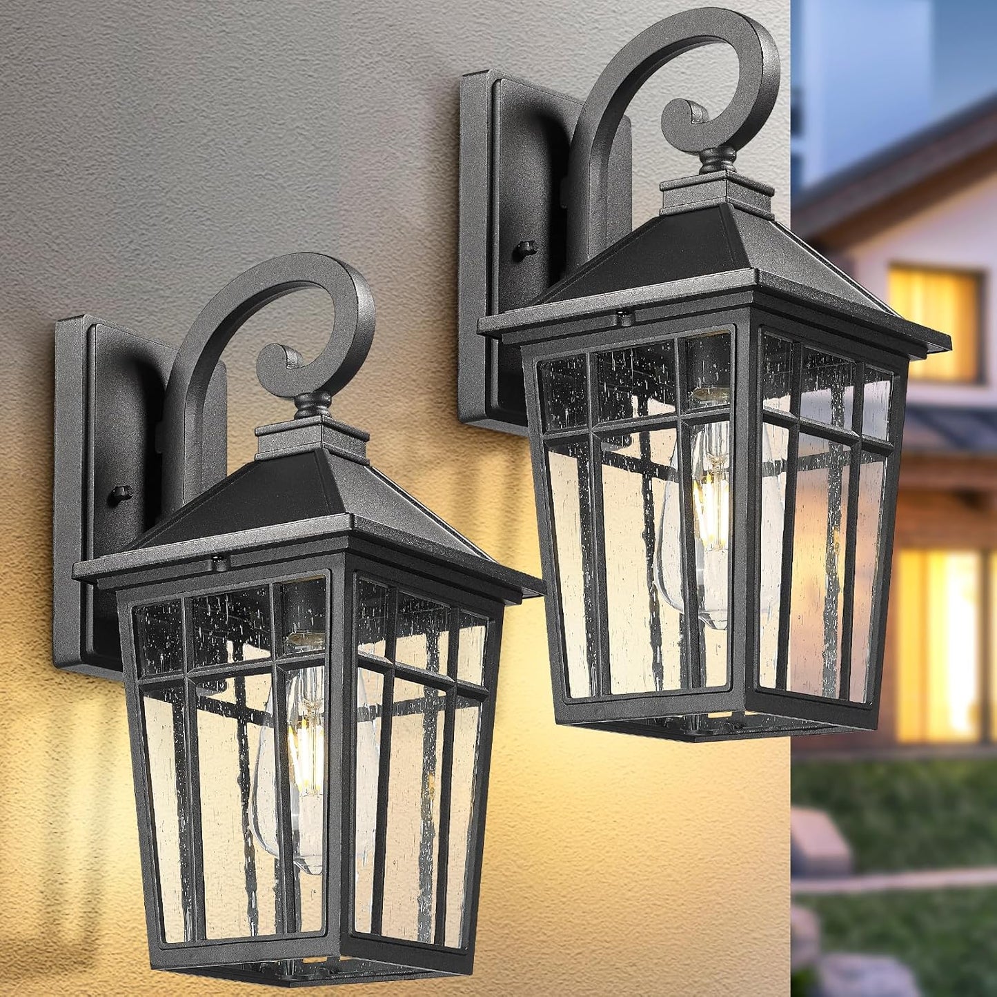 Darkaway Outdoor Wall Lights for House - Waterproof Sconce Set