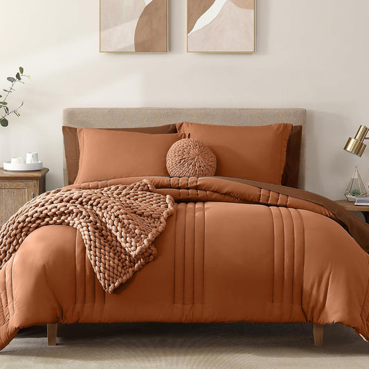 Monbix Oversized Queen Comforter Set - 7 Pieces for All Seasons