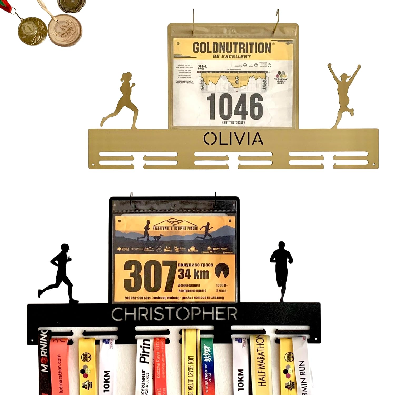 Personalized Race Bib Medal Holder for Runners and Athletes