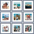 12x12 Picture Frames Set of 9 - Navy Wall Photo Frames
