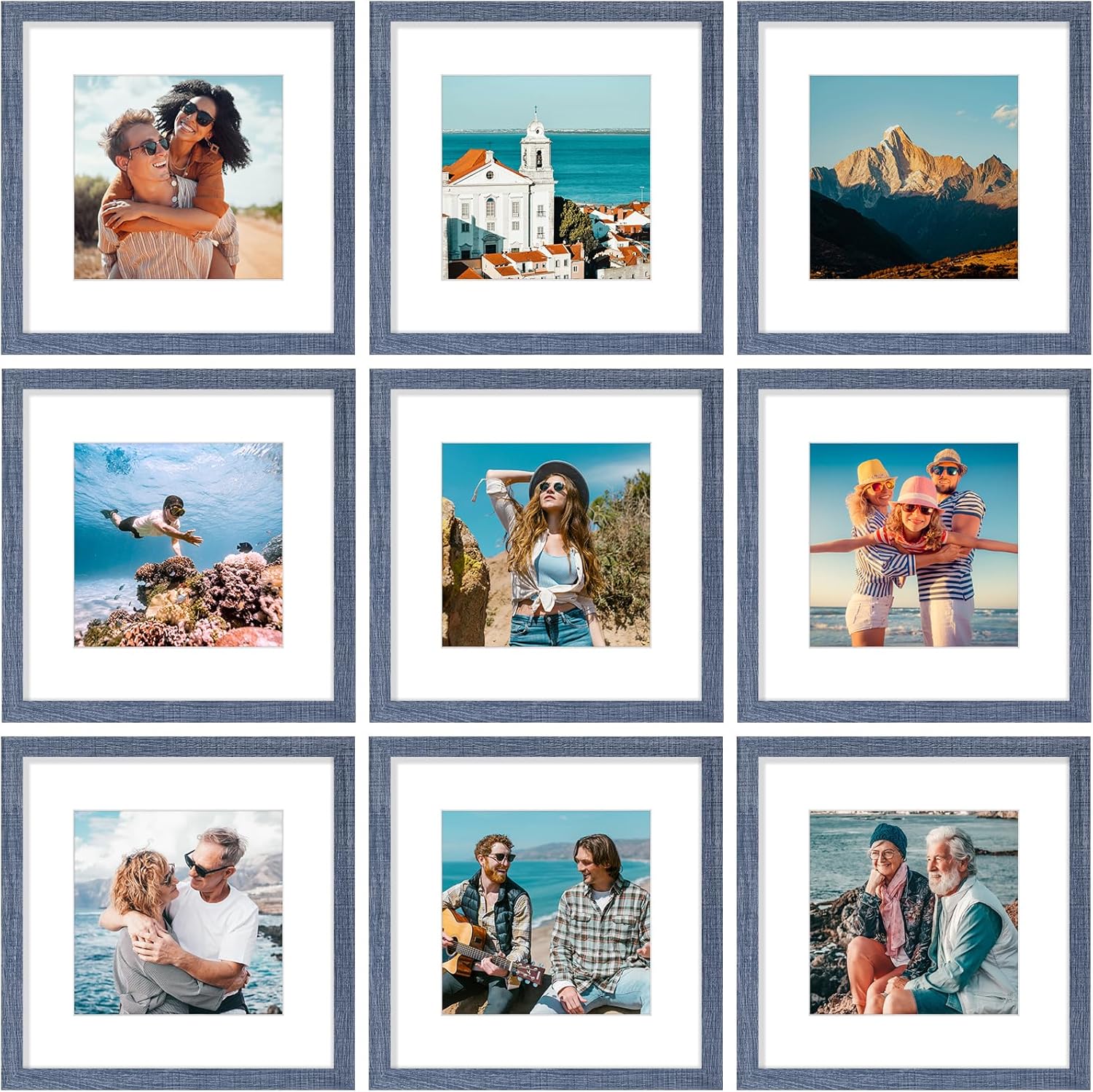 Vittanly 12x12 Picture Frames Set of 9 for Stunning Displays