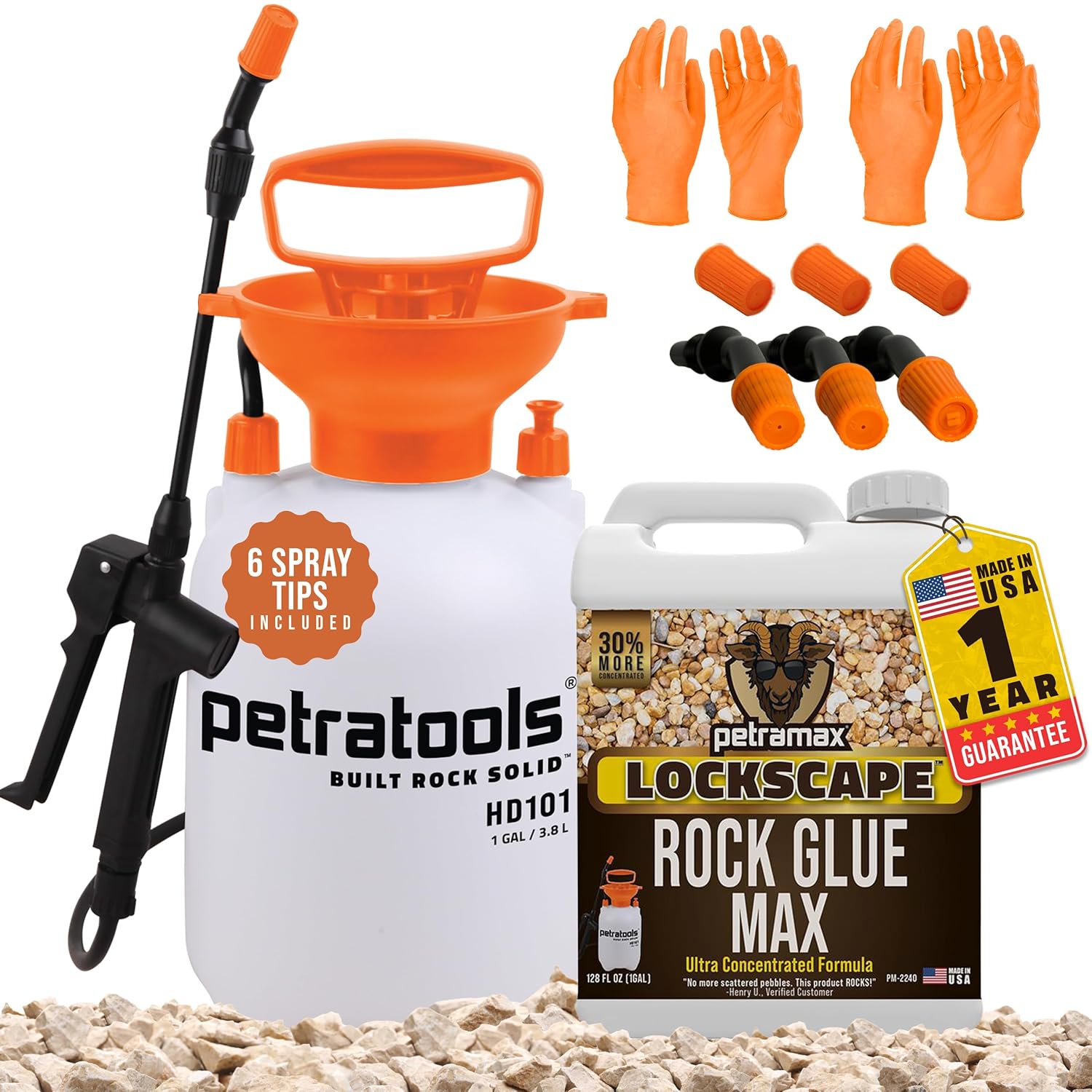 Lockscape Sticky Rock Glue for Landscaping with Sprayer Bundle