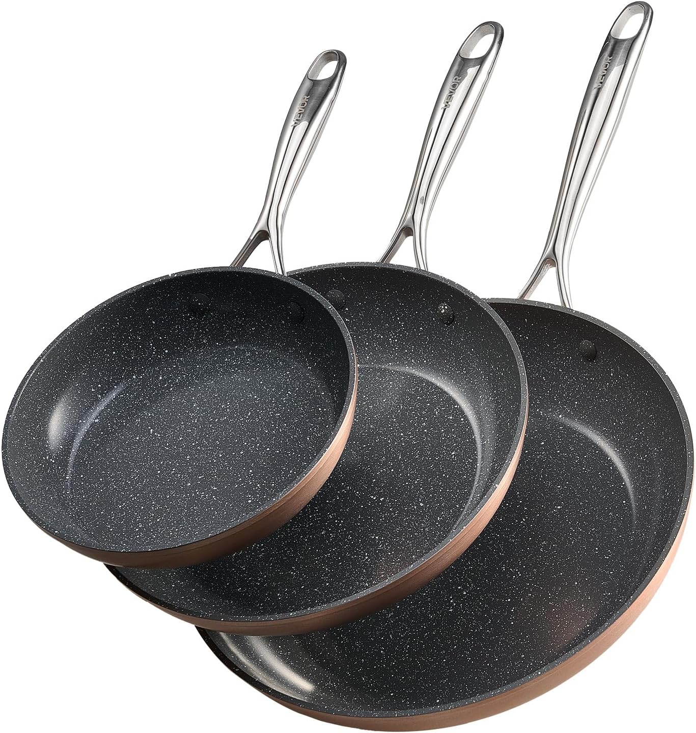 VEVOR Frying Pan Skillet Set - 3 Piece Nonstick Cookware