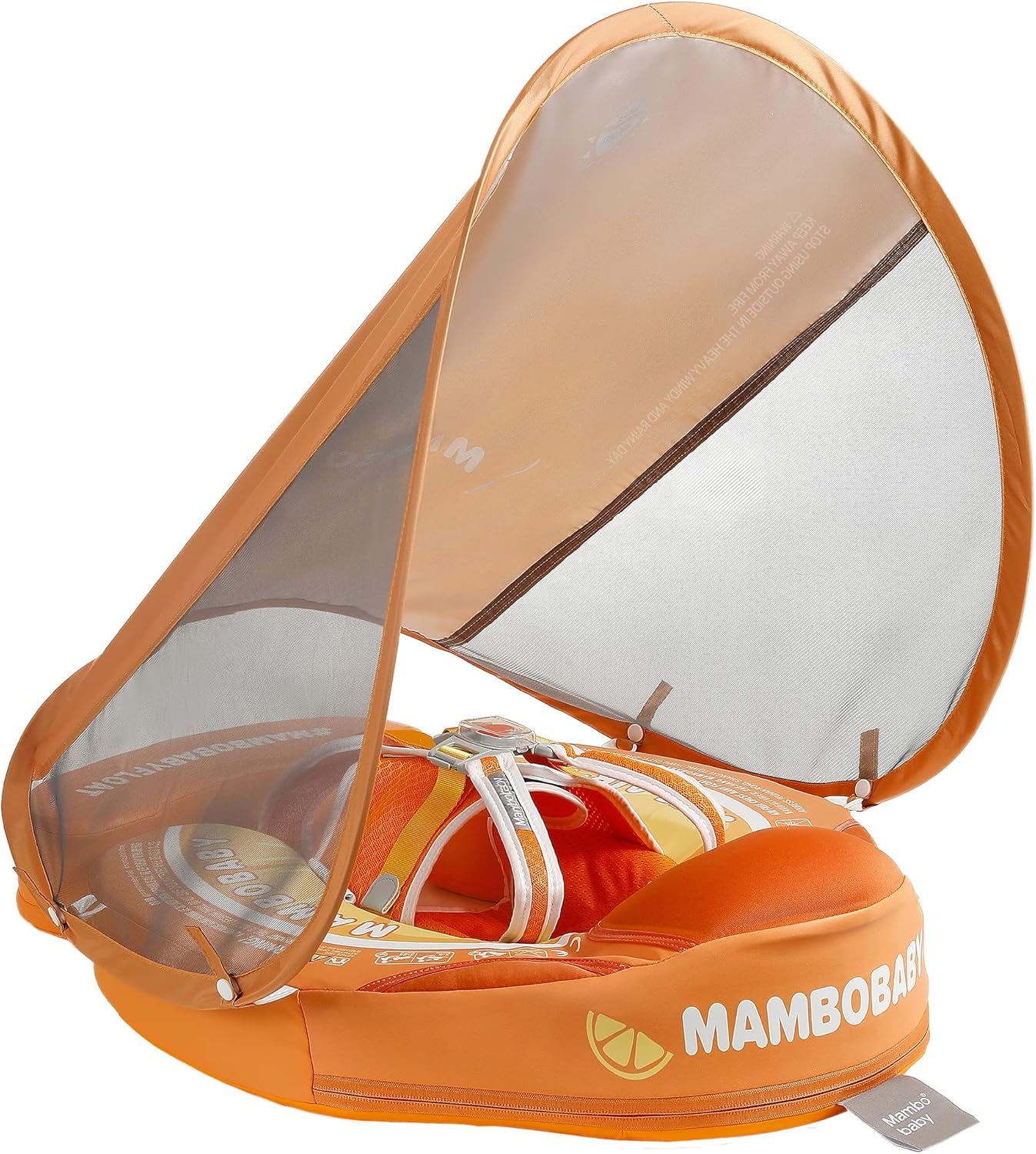 Mambobaby Float Add Tail Baby Swim Float with Canopy for Infants