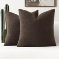 Dark Coffee Boucle Throw Pillow Covers 26x26 in Pack of 2 - Cozy