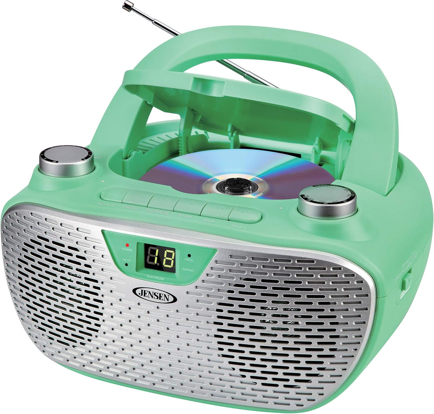 JENSEN CD-485-GR Portable Stereo CD Player with AM/FM Radio