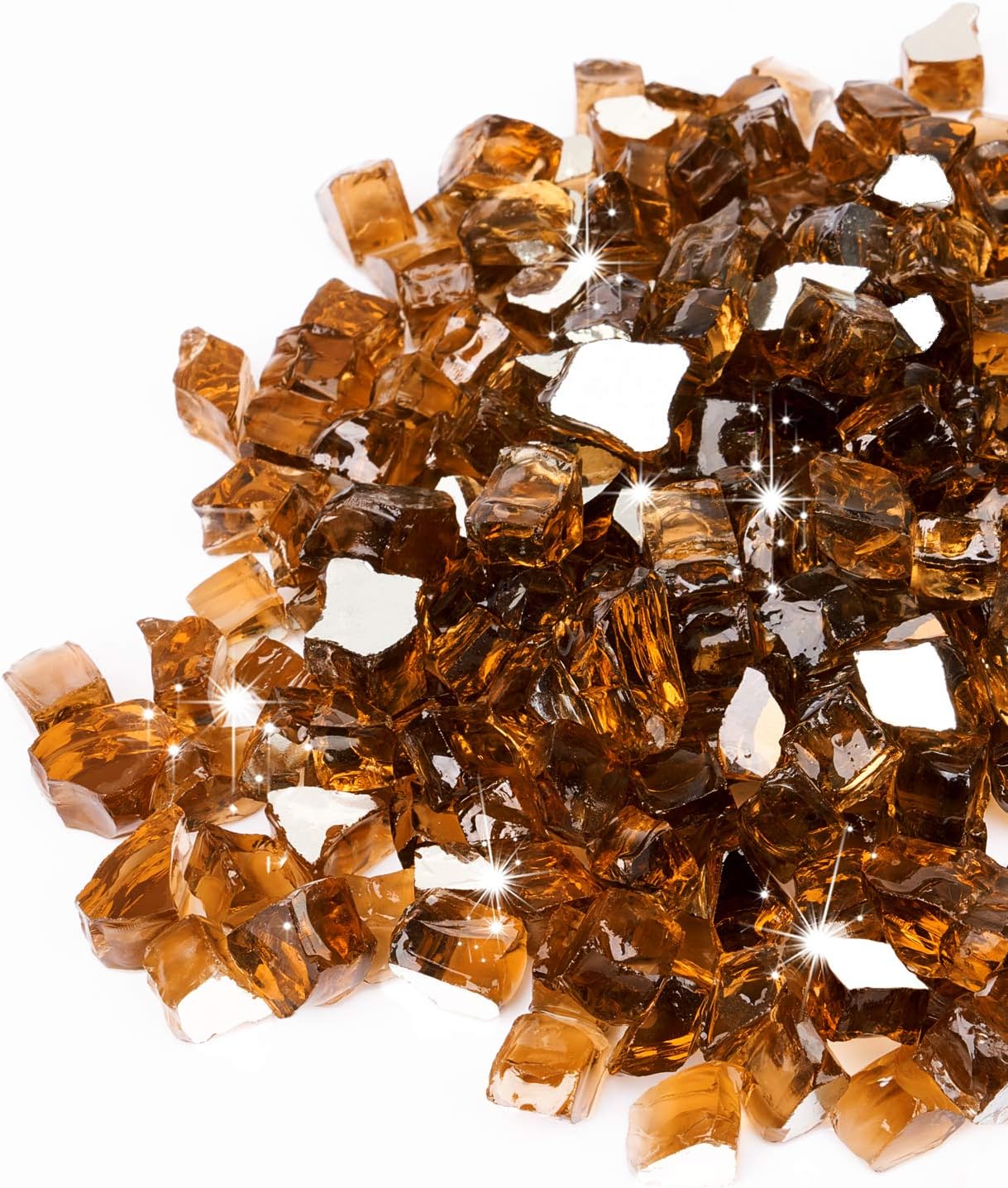 GASPRO 20 lbs Fire Glass for Propane Fire Pit - Copper Rocks