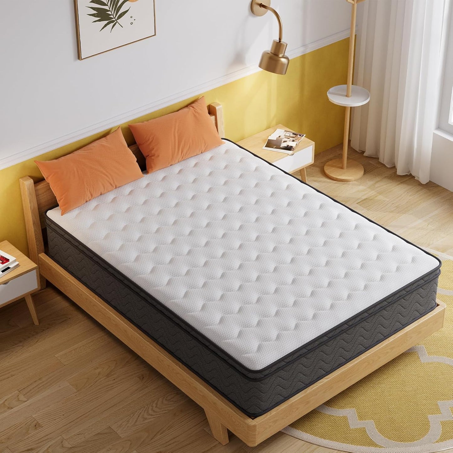 Queen Mattress 14 Inch Innerspring Hybrid for Cool Sleep